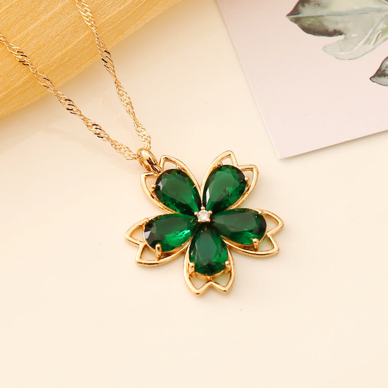 Wholesale Multicolor Flower Crystal Necklace